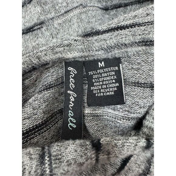 Free For All Stripe Hooded Long Sleeve Shirt Size Medium - Picture 4 of 5